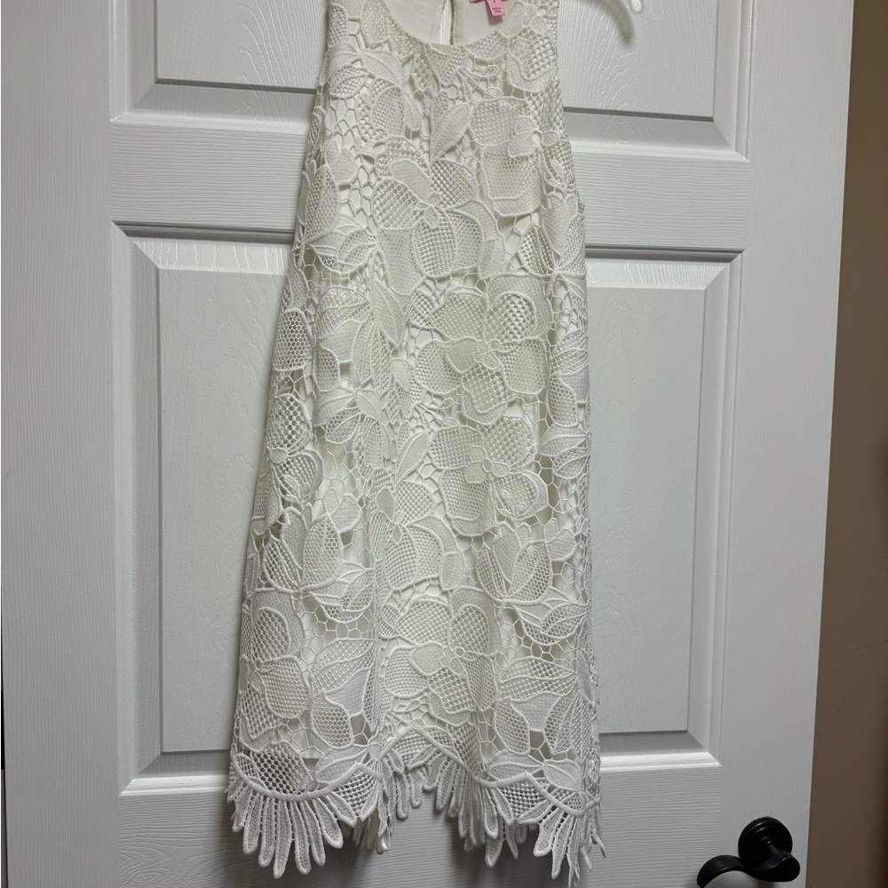 Lilly Pulitzer White Floral Lace Kids Dress